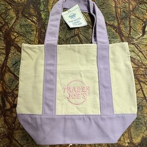 Trader Joe's Mini Canvas Tote Bag - NEW